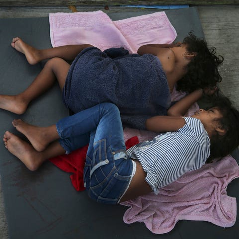 Two migrant children in Nuevo Laredo, Mexico.