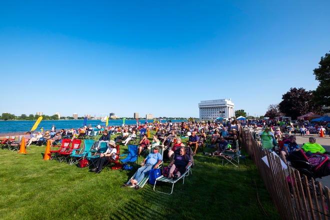People fill the lawn at Kiefer Park in Port Huron during the first Rockin' the Rivers concert of the year Thursday, Aug. 1, 2019. The concerts will be held the first four Thursday's in August.