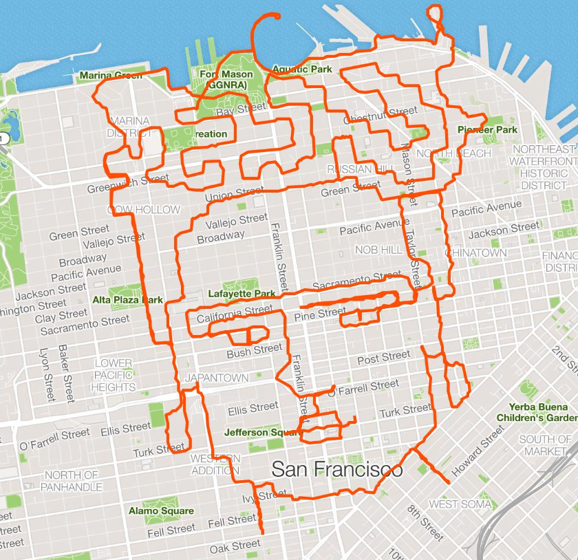 man makes art using GPS tracking app 