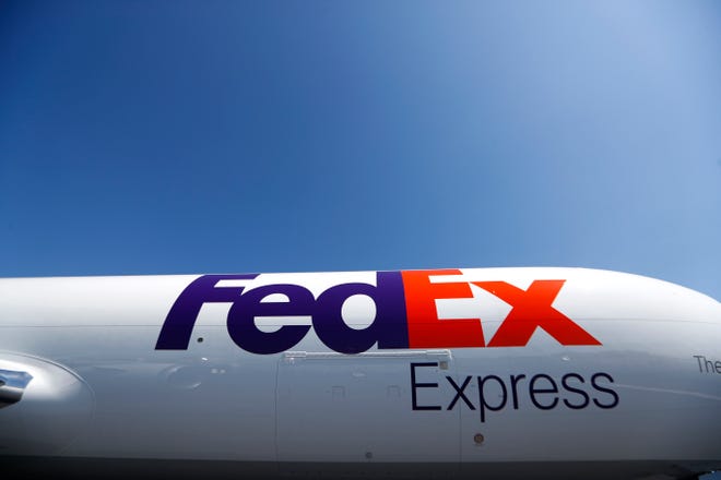A FedEx Express airplane on the tarmac of the Memphis executive airport terminal on Friday, Aug. 2, 2019.