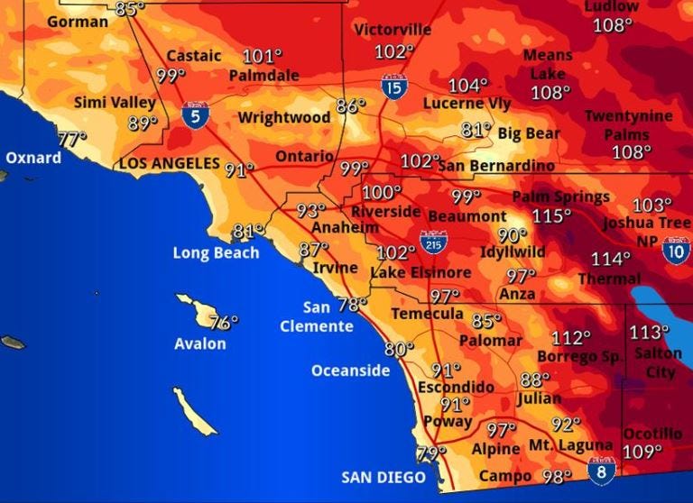 Palm Springs Annual Weather Chart