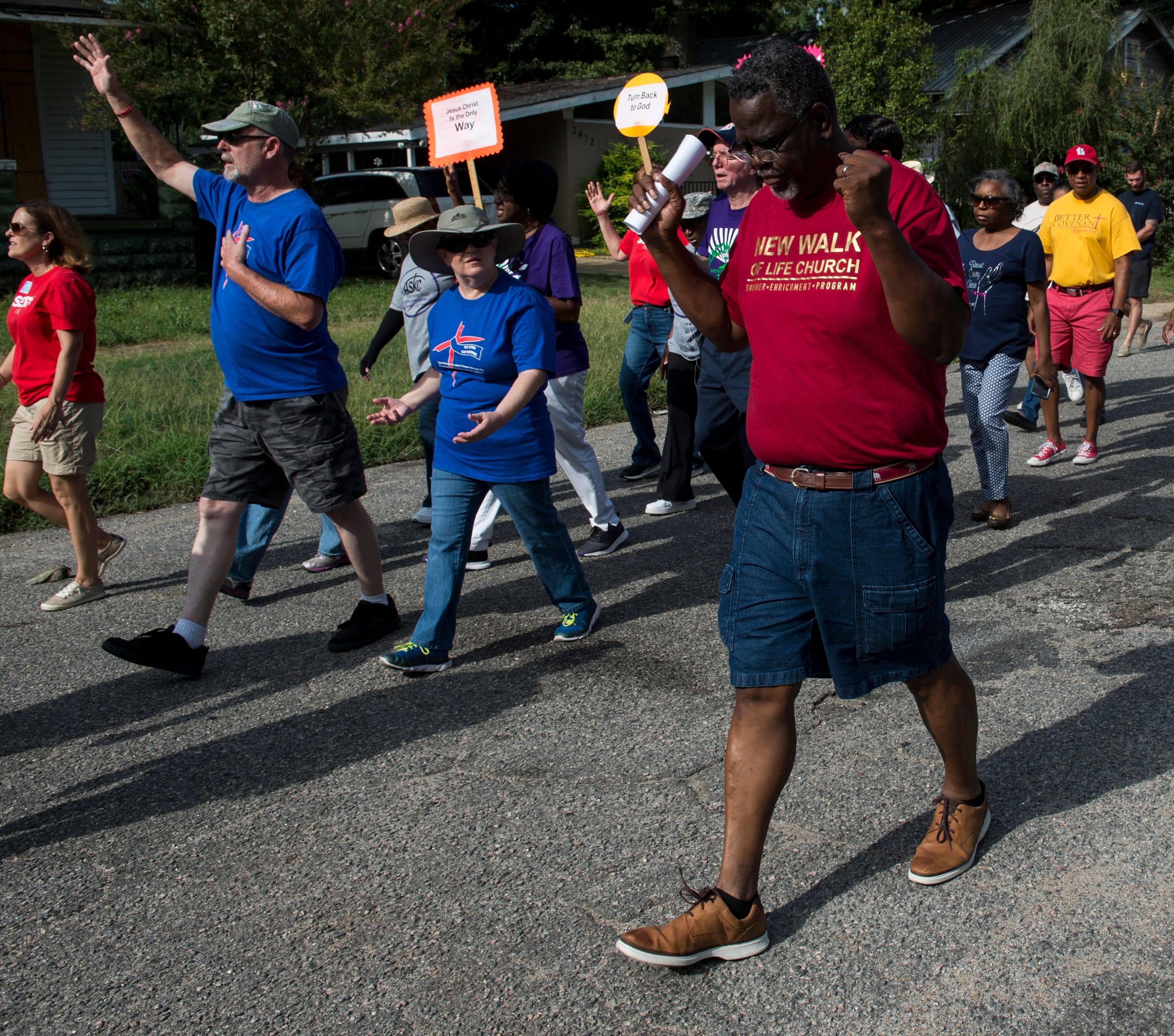 Pastor Ken Austin during a Prayer Walk in the Highland Park neighborhood in Montgomery, Ala., on Saturday, Aug. 3, 2019.