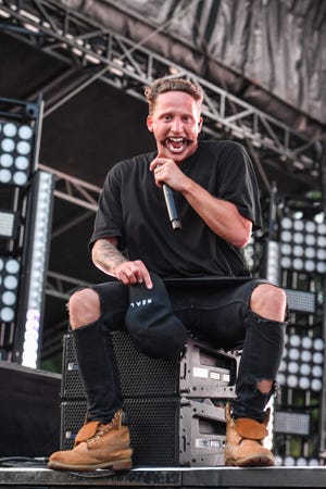 NF performs during Lollapalooza 2019 on August 2, 2019.
