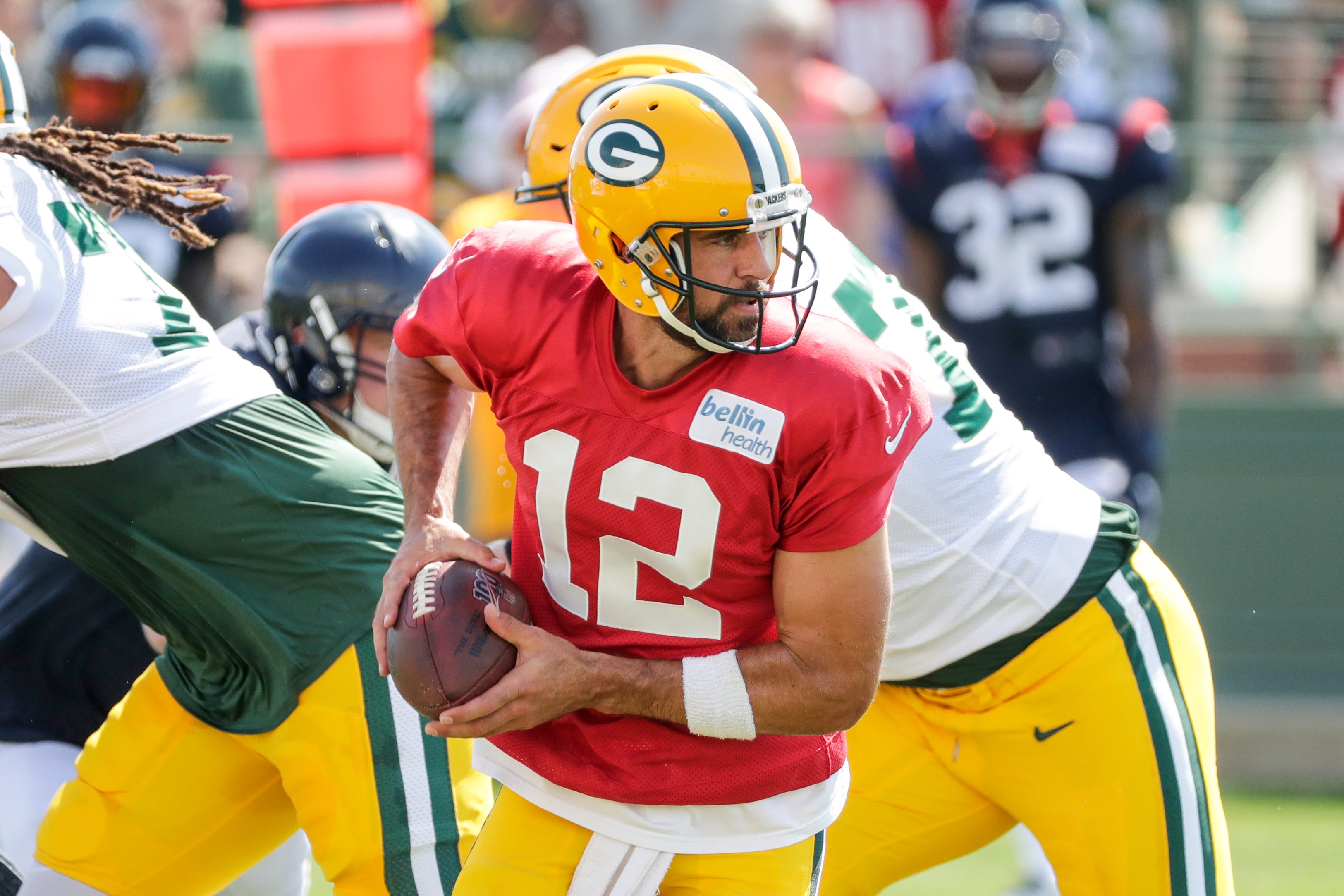 red aaron rodgers practice jersey