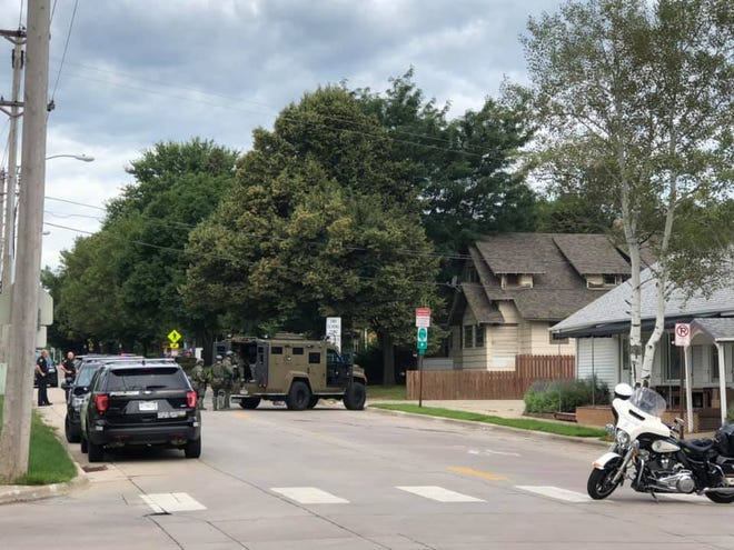 Police on scene of a barricaded subject Monday morning in the area of 22nd Street and Summit Avenue.