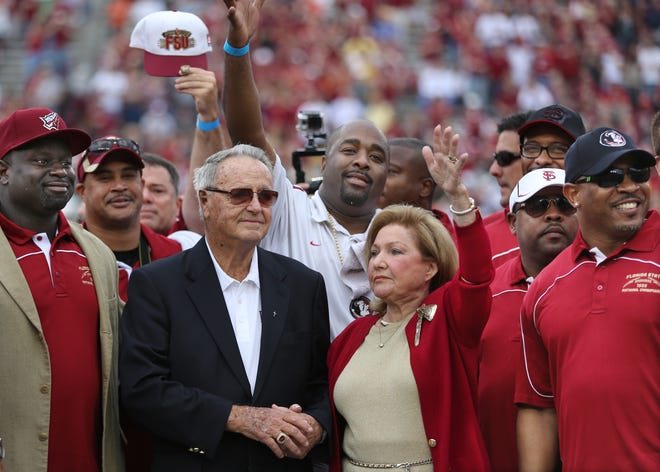 Members of the 1993 National Championship team, including Bobby Bowden and his wife Ann Bowden, were honored at the 2013 Homecoming game. The Extra Point Club is celebrating it's 40th Anniversary Aug. 9.