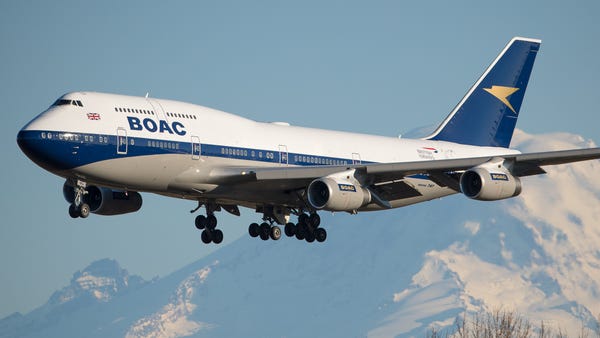 One of several retro-painted jets celebrating...