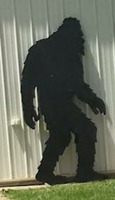 A Bigfoot cutout that was allegedly stolen from Michigan shop Handmade in Howell.