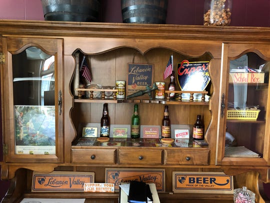 Some of the memorabilia from previous companies that were inside the historic Lebanon Brewery.