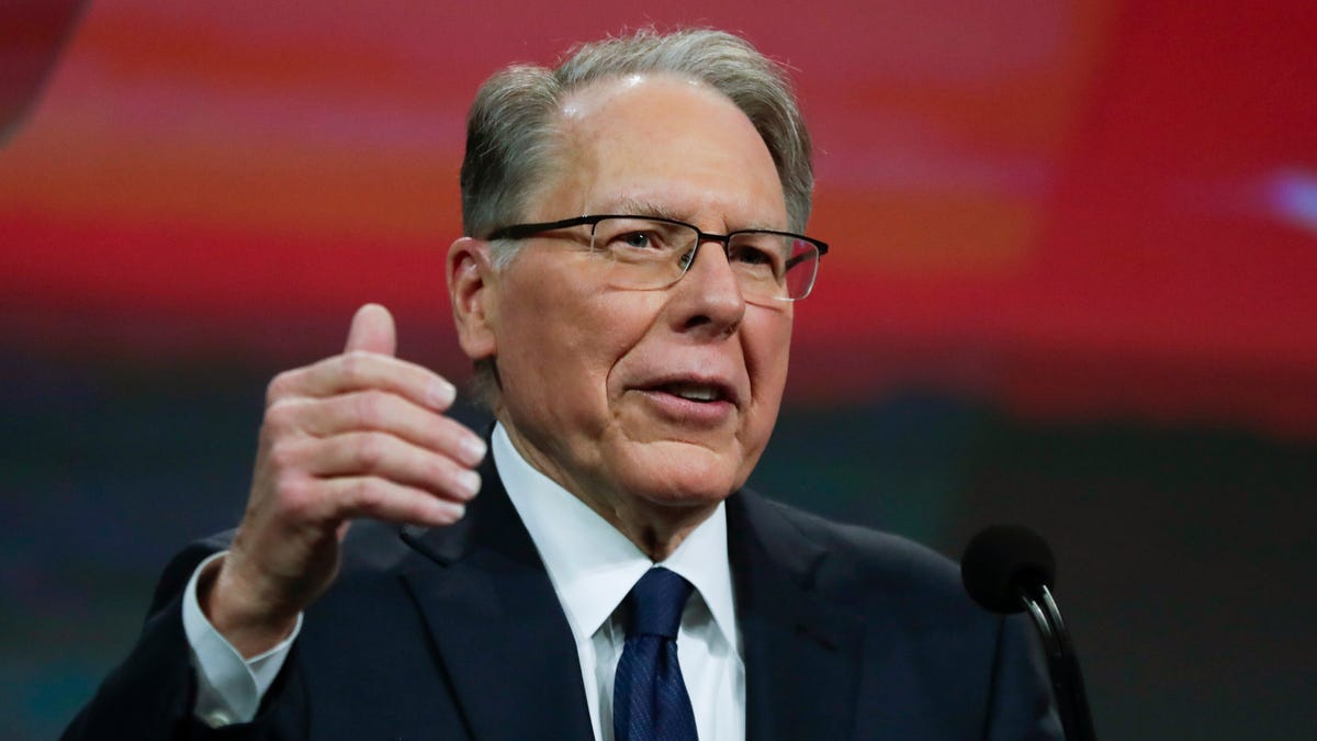 National Rifle Association Executive Vice President Wayne LaPierre speaks at the NRA Annual Meeting of Members in Indianapolis on April 27, 2019.