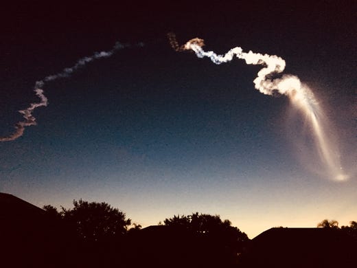 Thursday morning's Atlas V launch as seen from Viera.