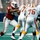 St. Louis Cardinals tackle Tootie Robbins (63) works against the Tampa Bay Buccaneers at Busch Stadium.