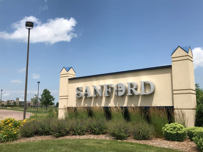 The south entrance to Sanford Health's headquarters complex in northeast Sioux Falls.