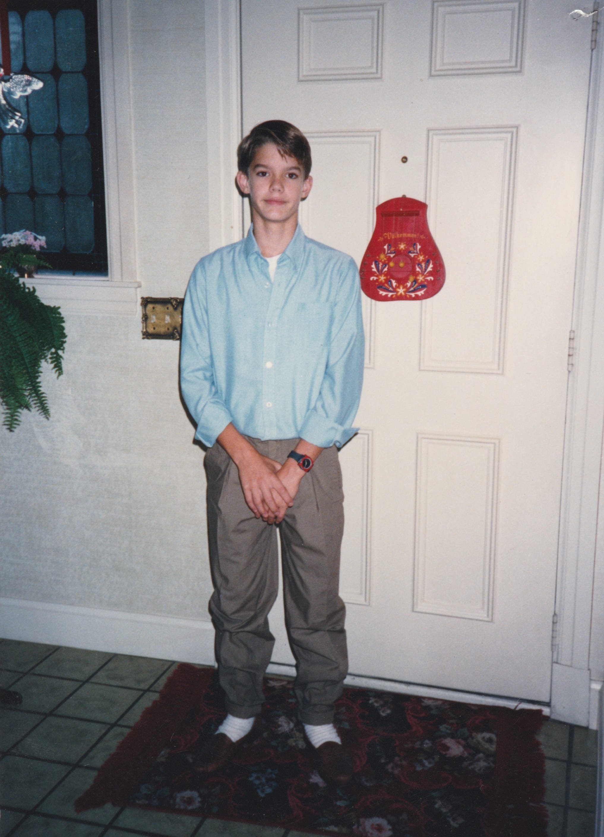 Nate Lindstrom at age 14 on the first day of his freshman year of high school.