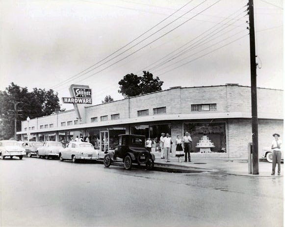 J. B. Sandoz new brick store when it opened in 1953.