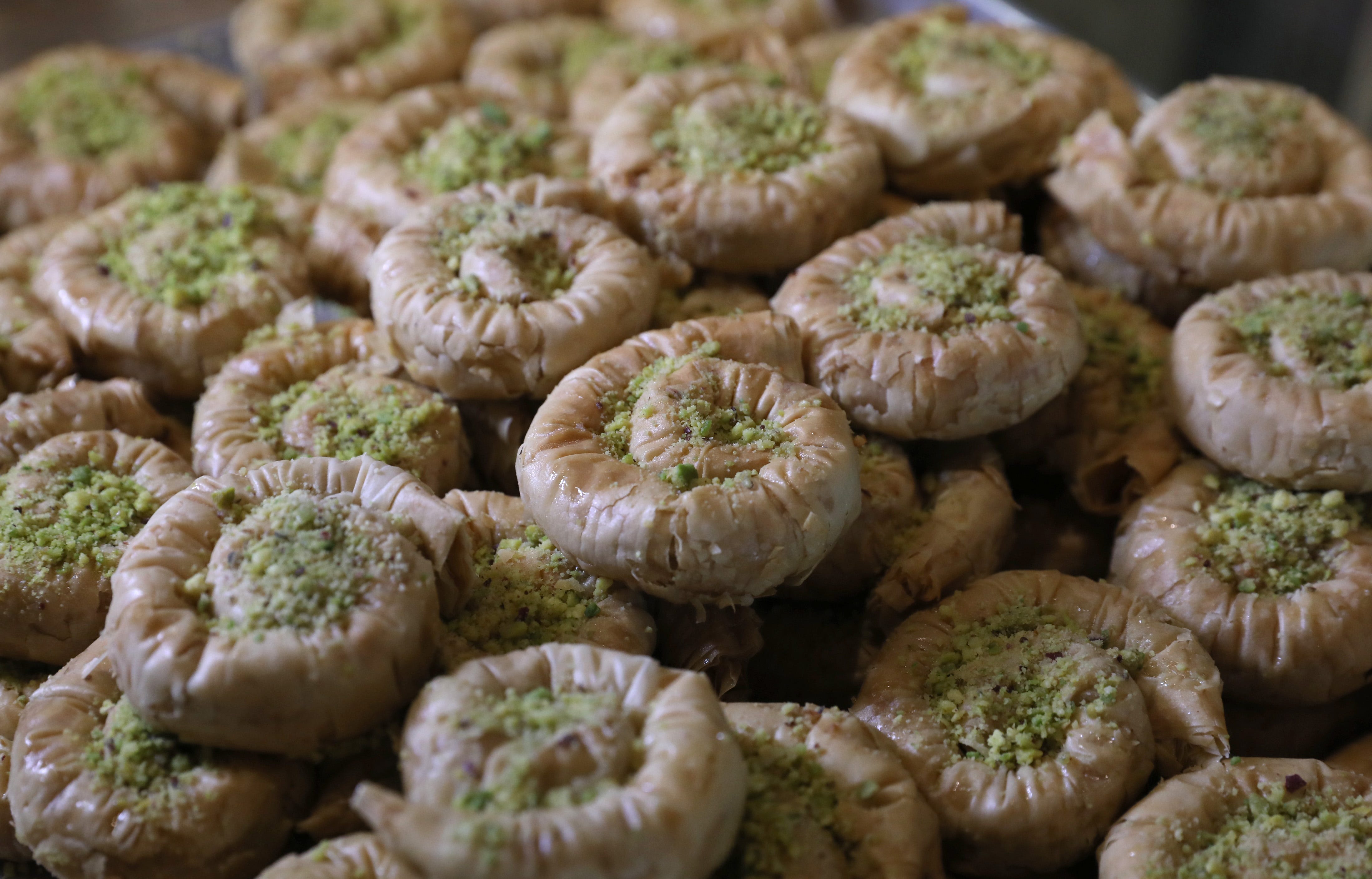 A tray of baklava at Levantine's Cafe and Bakery in Rochester, New York.