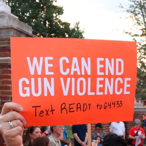 At a Moms Demand Action event, gun reform...