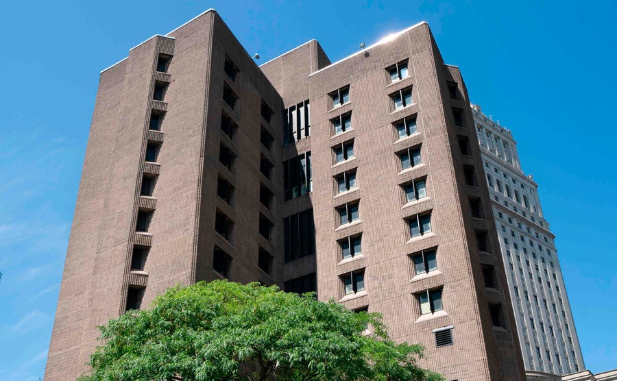 The Metropolitan Correctional Center where financier Jeffrey Epstein was being held, on August 10, 2019, in New York.