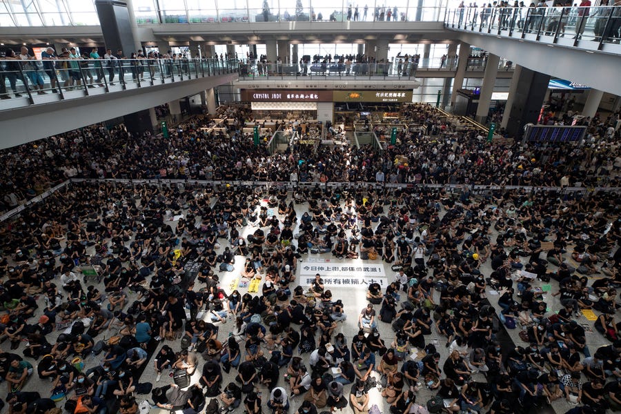 Protests continue in Hong Kong.