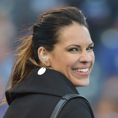 ESPN reporter Jessica Mendoza before game two of...