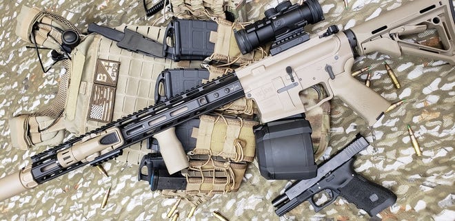 The VK Integrated Systems' XR-A1 FDE rifle, with armor.