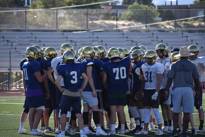 Snow Canyon football practices during fall camp on August 13, 2019.