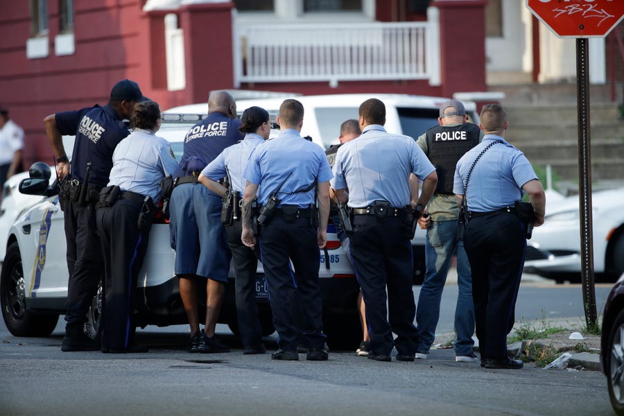 Philadelphia police were in a standoff with an armed man.