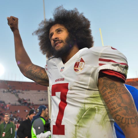 San Francisco 49ers quarterback Colin Kaepernick...