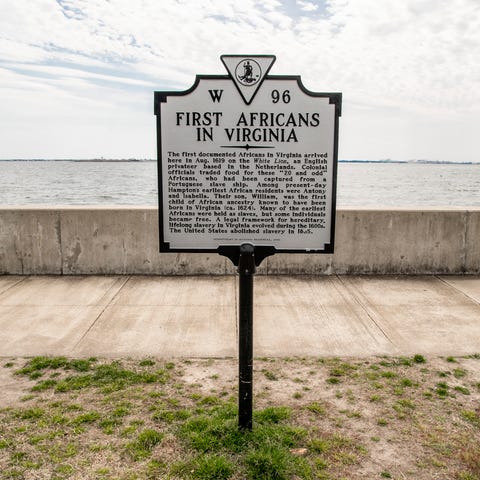 A historical marker sits at Fort Monroe, then know