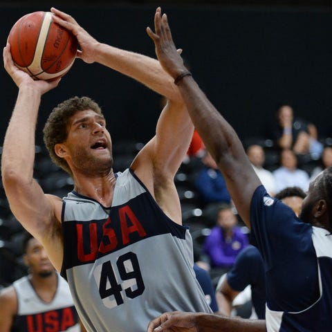USA center Brook Lopez (49) during practice at...
