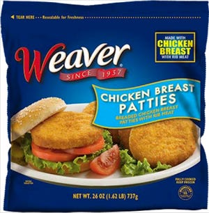 Weaver brand ready-to-eat chicken patties are being recalled due to contamination.