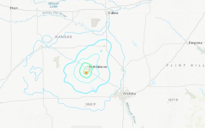 Kansas Earthquake 4 2 Magnitude Quake Reported Near Hutchinson Usgs Earthquake Map Kansas Sept 1 2022