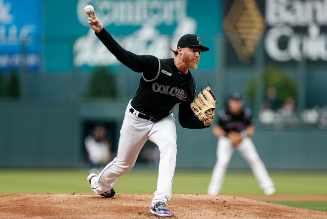 Jon Gray pitched eight shutout innings Friday night to lead the Colorado Rockies to a 3-0 win over the Miami Marlins at Coors Field. The Rockies and Marlins conclude their three-game weekend series with a 1:10 p.m. game Sunday in Denver.
