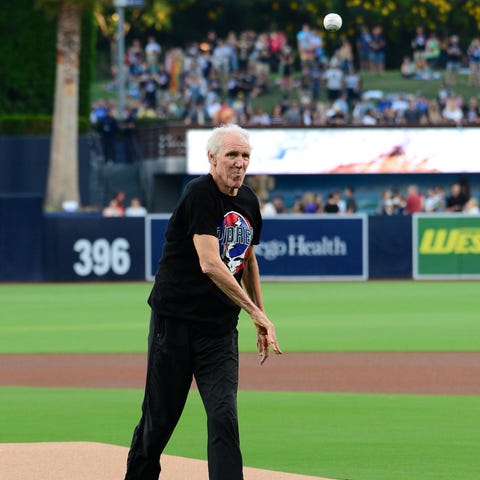 Bill Walton throws out the ceremonial first pitch...