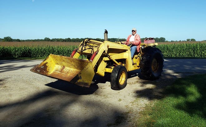 Bob has no need for his cane when driving his tractor, only when he gets off.