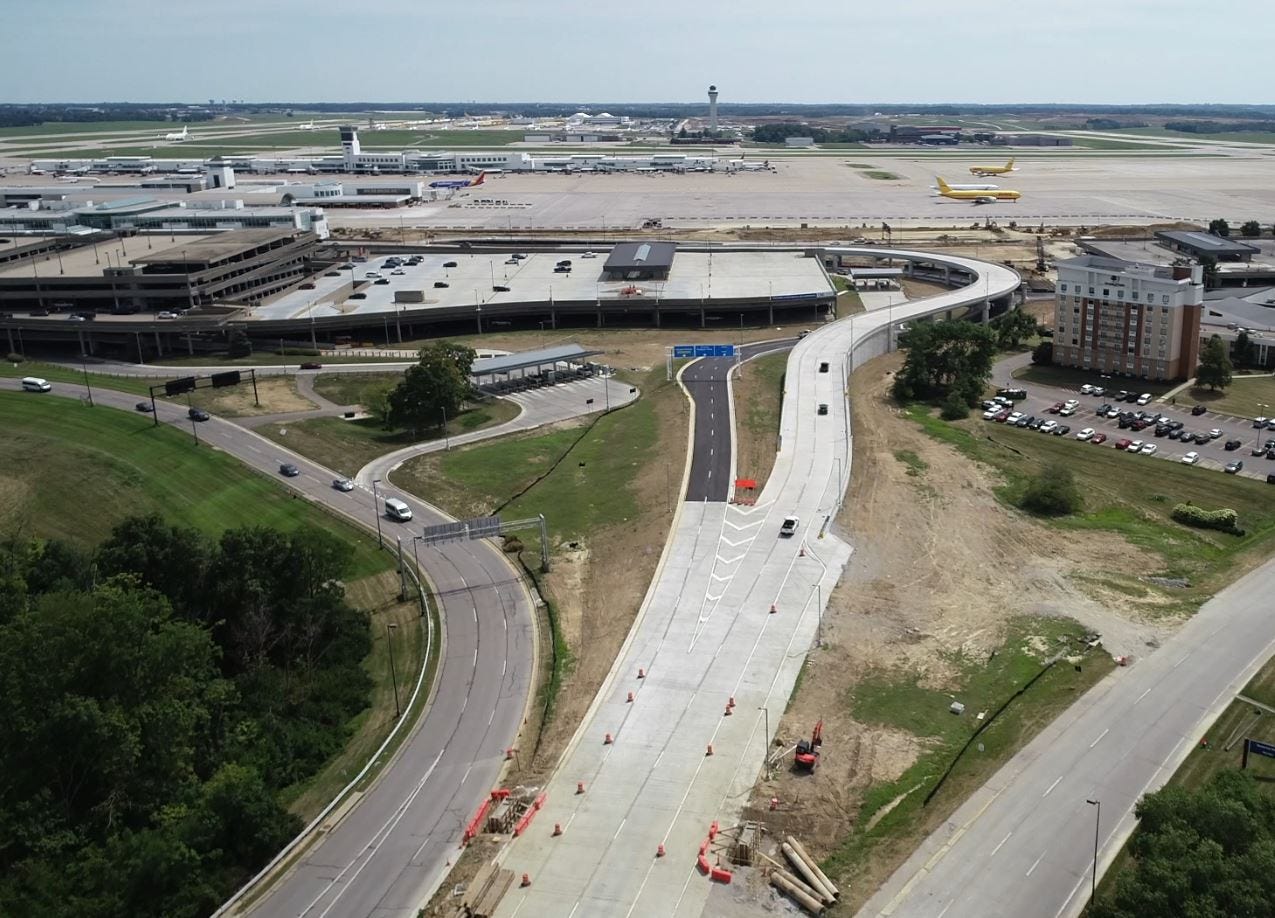 Cincinnati airport New road to terminal opens
