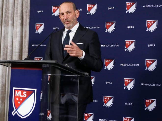 Major League Soccer Commissioner Don Garber, shown here in April, announced Tuesday that St. Louis has been awarded an expansion franchise.