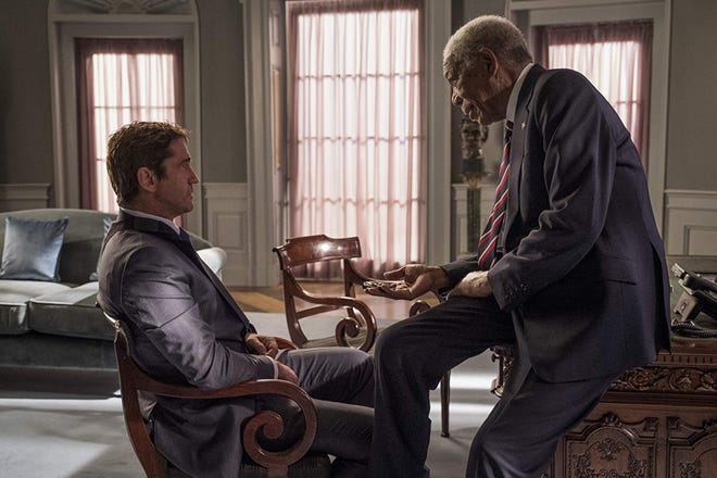 Morgan Freeman and Gerard Butler star in "Angel Has Fallen." The movie opens Thursday at Regal West Manchester, Frank Theatres Queensgate Stadium 13 and R/C Hanover Movies.