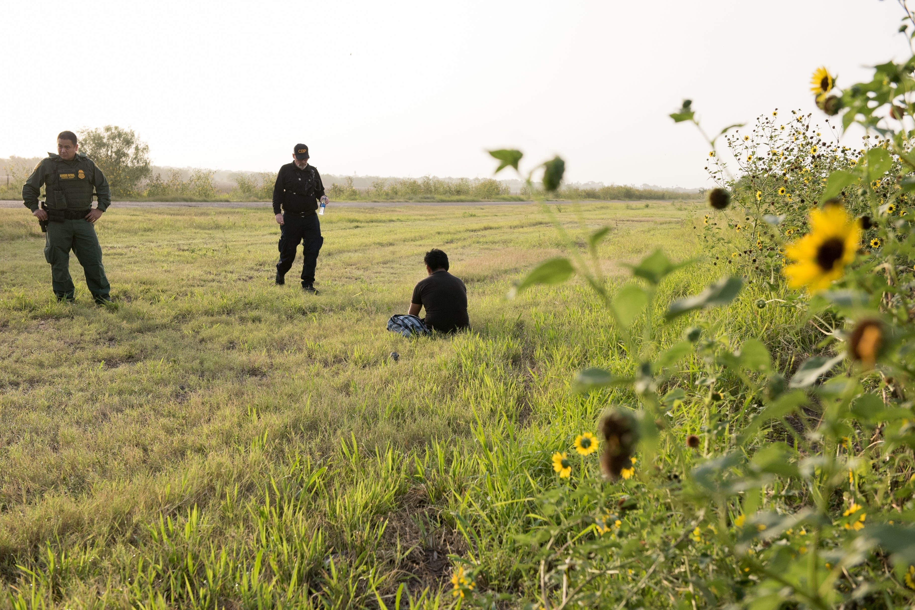 MCALLEN, Texas – An unaccompanied minor from Guatemala is detained by border patrol along the Rio Grande Valley Sector on June 25, 2019. The minor traveled with a group but became lost once they crossed into the United States illegally.