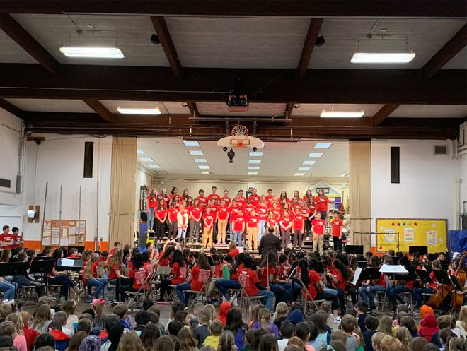 The Elmbrook School District will spend $4.5 million to build a new gymnasium at Tonawanda Elementary School to replace the existing one, shown here during a March 2019 concert. The district will also undertake a $2.8 million project to upgrade the school’s HVAC system.
