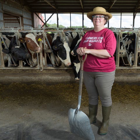Dairy farmer Sarah Lloyd at her farm in Wisconsin 