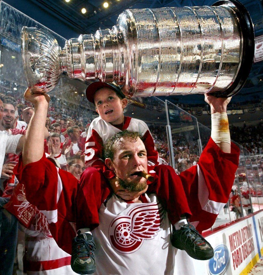 Darren McCarty with his then 5-year-old son, Griff
