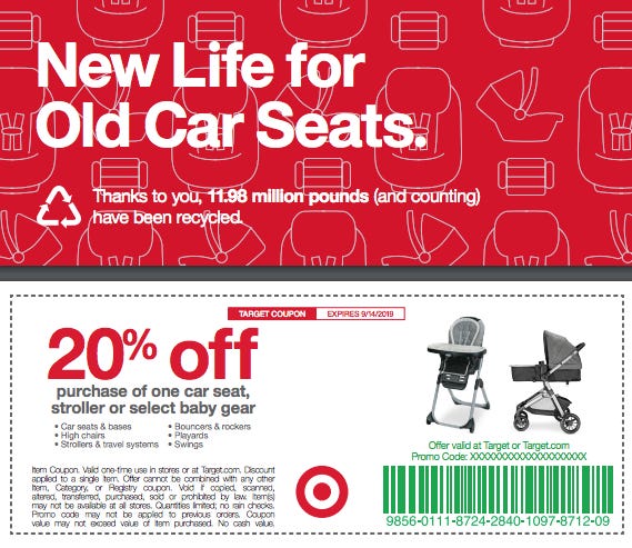 Target offers discount for car seat trade-in