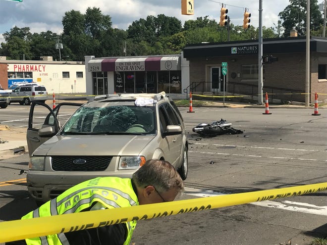 A 24-year-old Lansing man was killed in a crash involving a motorcycle and a sedan on Aug. 21 at the Cedar Street and Greenlawn Avenue intersection.