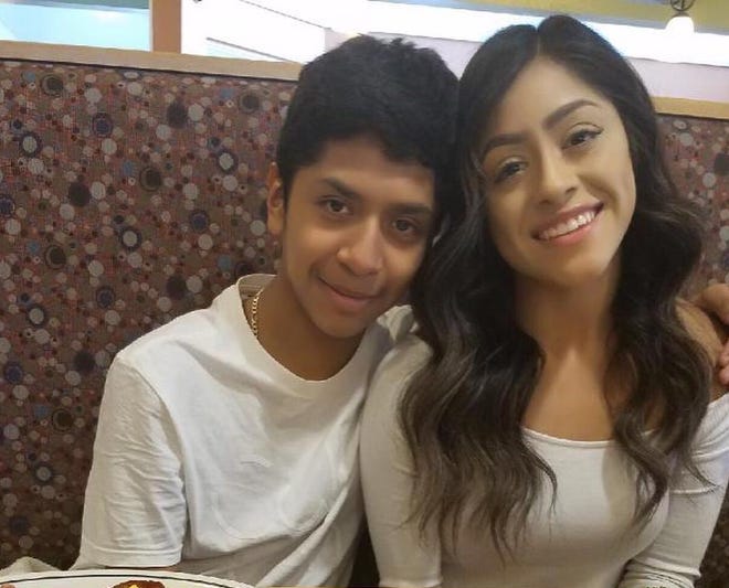 Julio Alonso with his sister Karen. Julio, 15, was killed in a triple shooting Sunday in Sun Valley.