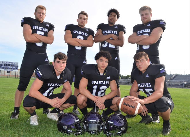Returning leaders for Lakeview, include back row, from left, Tanner Underwood, Jack Goodman, Tayvon Hughes, Zac Brower. Front row, Jackson Kitchen, Connor Smith and Nic Saumier.