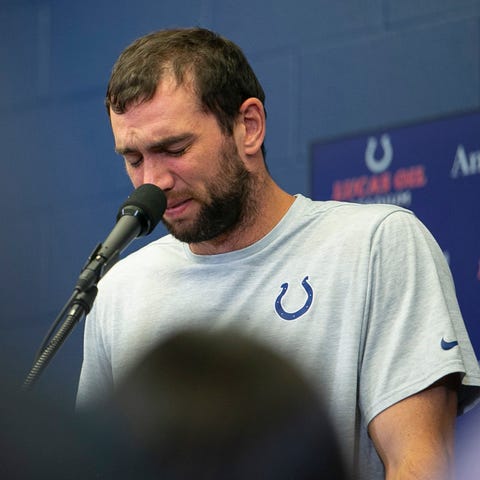 Indianapolis Colts quarterback Andrew Luck (12) br