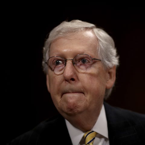 Senate Majority Leader Mitch McConnell (R-KY) atte