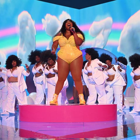 Lizzo performs onstage during the 2019 MTV Video M