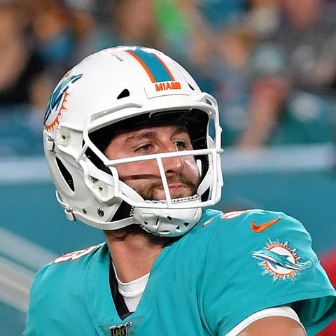 Josh Rosen is competing with Ryan Fitzpatrick for 